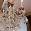 Lustre en métal doré recouvert de perles transparentes Venise fin XIXe – Image 2