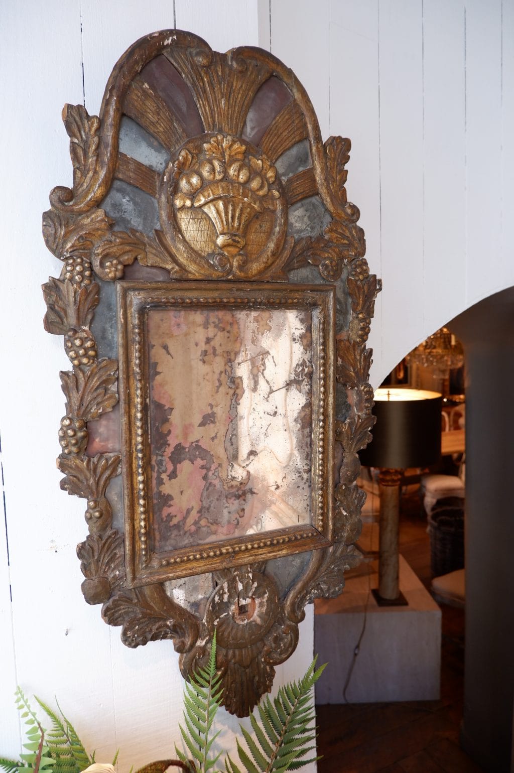 Miroir baroque en bois doré ca.1780 – Image 3