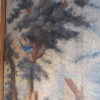 Toile peinte fin XVIIIe décor paysage pastel aux oiseaux – Image 3