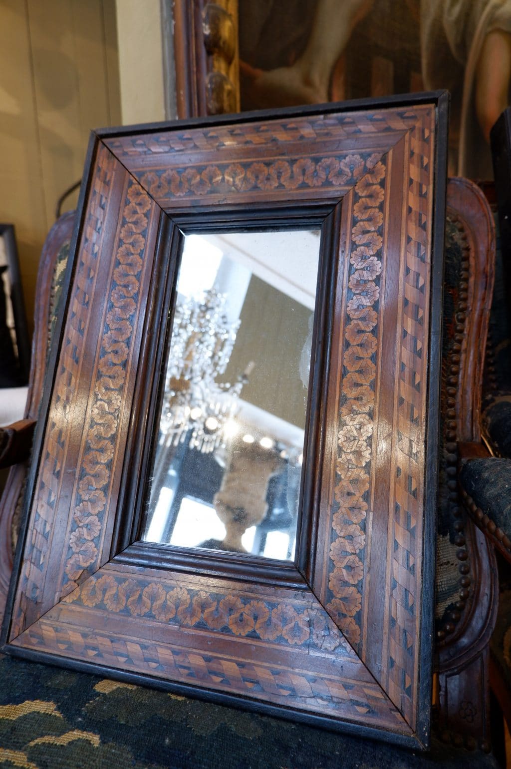 PAIR OF ITALIAN MARQUET MIRRORS XVIIth CENTURY - Image 2