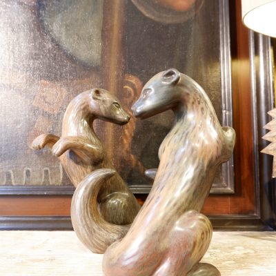 Grande sculpture de loutre en porcelaine par Gunnar Nylund ca.1950