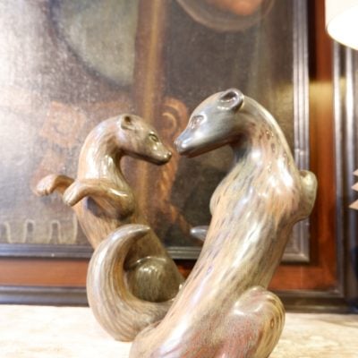 Grande sculpture de loutre en porcelaine par Gunnar Nylund ca.1950