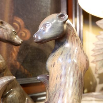 Grande sculpture de loutre en porcelaine par Gunnar Nylund ca.1950