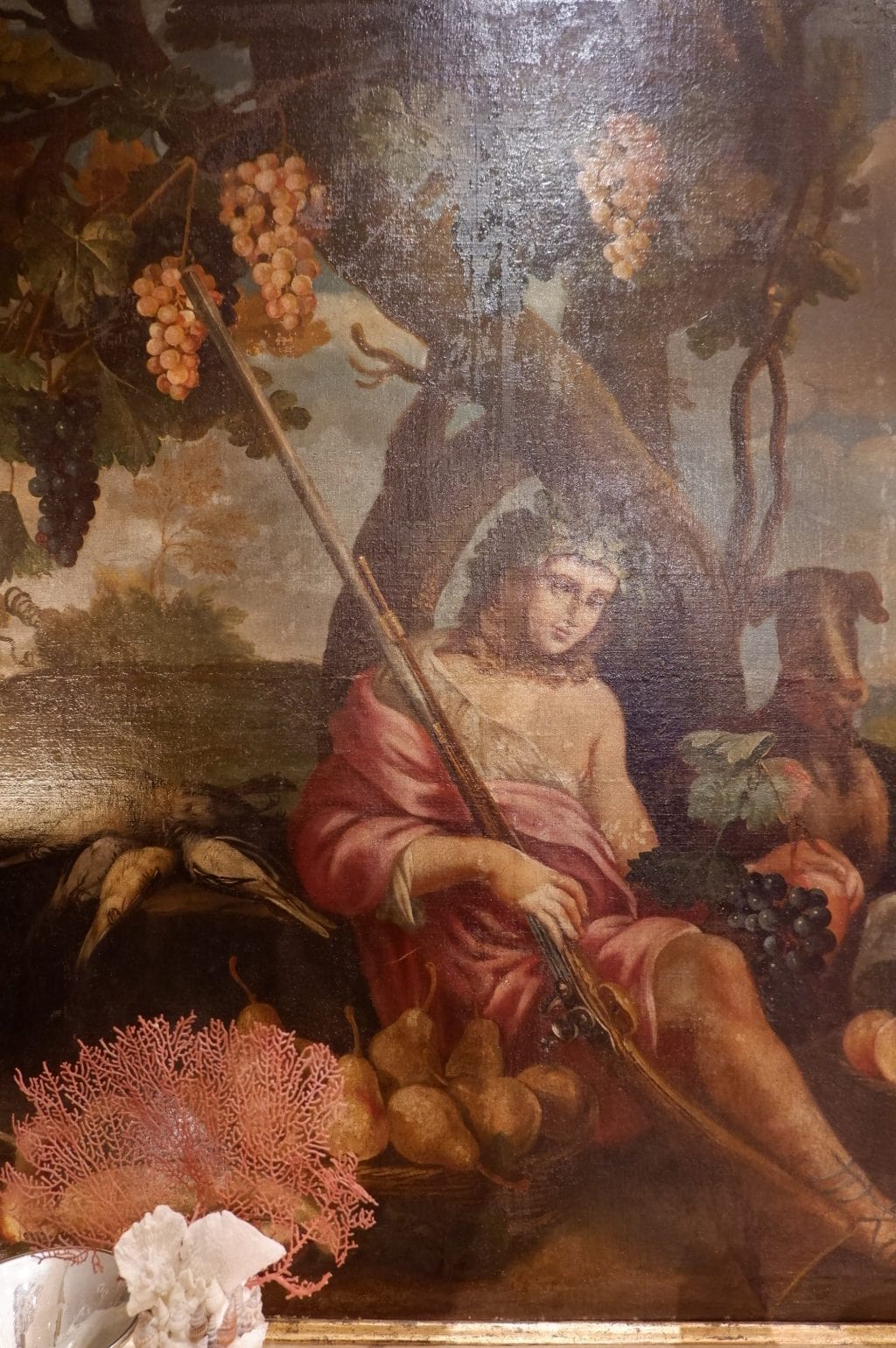 Grand tableau nature d'époque XVIIIE "Allégorie de la chasse"
