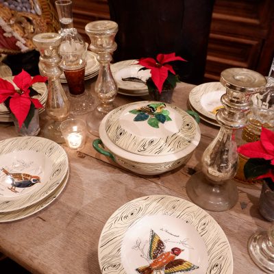 Service de Giens décor "oiseaux et faux-bois" ca.1950