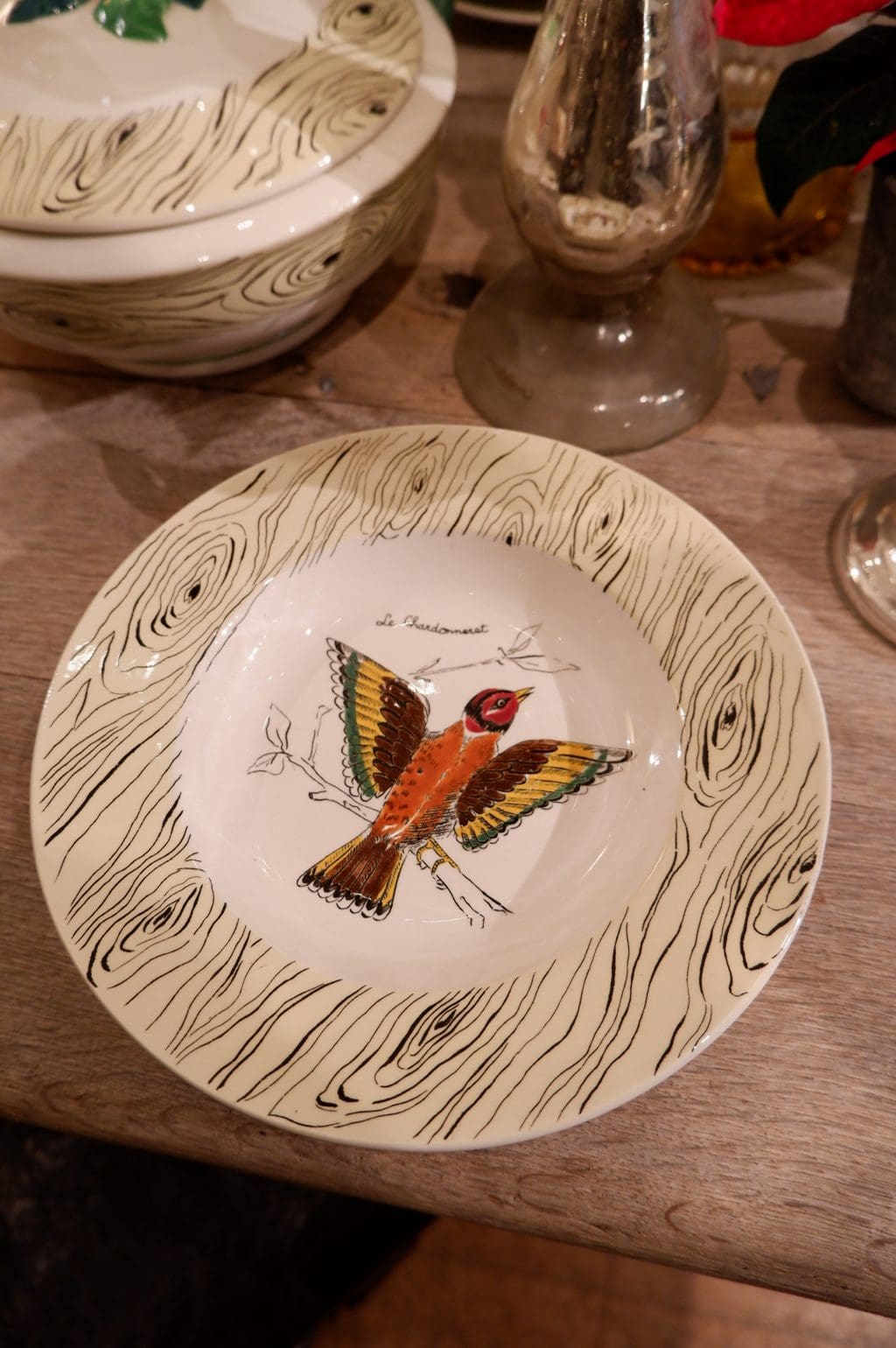 Service de Giens décor "oiseaux et faux-bois" ca.1950 – Image 7