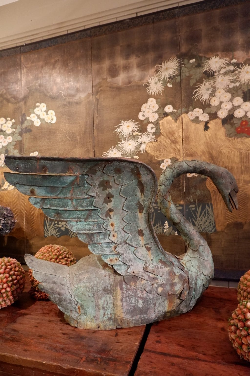Large grey-green copper swan ca.1800 - Picture 6