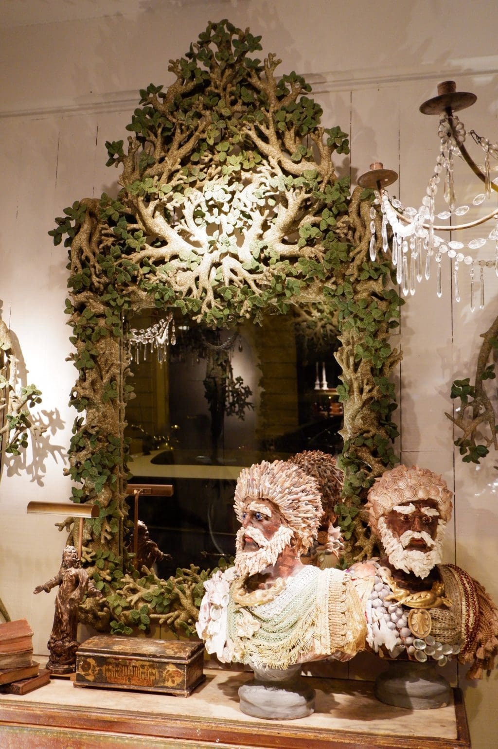 Green leaves mirror by Edouard Chevalier