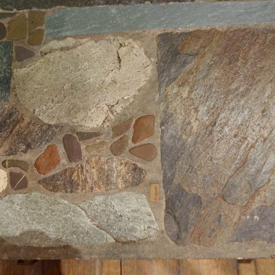 TABLE BASSE EN MOSAIQUE D'ARDOISES GRIS-BLEU PAR PAUL KINGMA CA.1969 – Image 4