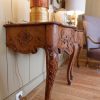 Paire de consoles en chataîgnier sculpté et marbre rouge porphyre XVIIIE – Image 4