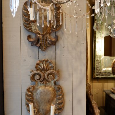 Pair of gilded wood sconces "heart" - Italy XVIIIE