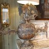 Paire de grands candélabres italiens en bois sculpté polychrome XVIIIE – Image 5