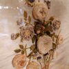 Paire de bouquets sous-verre en soie brodée motif chenille XVIIIE – Image 3