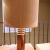 Lampe en céramique émaillée marron métalisé + AJ cylindre