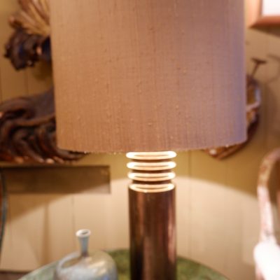 Brown glazed ceramic lamp + Shades cylinder