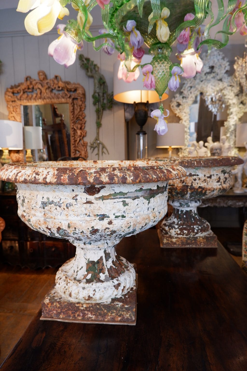 A pair of very large white cast-iron basins from the early 19th century - Image 3