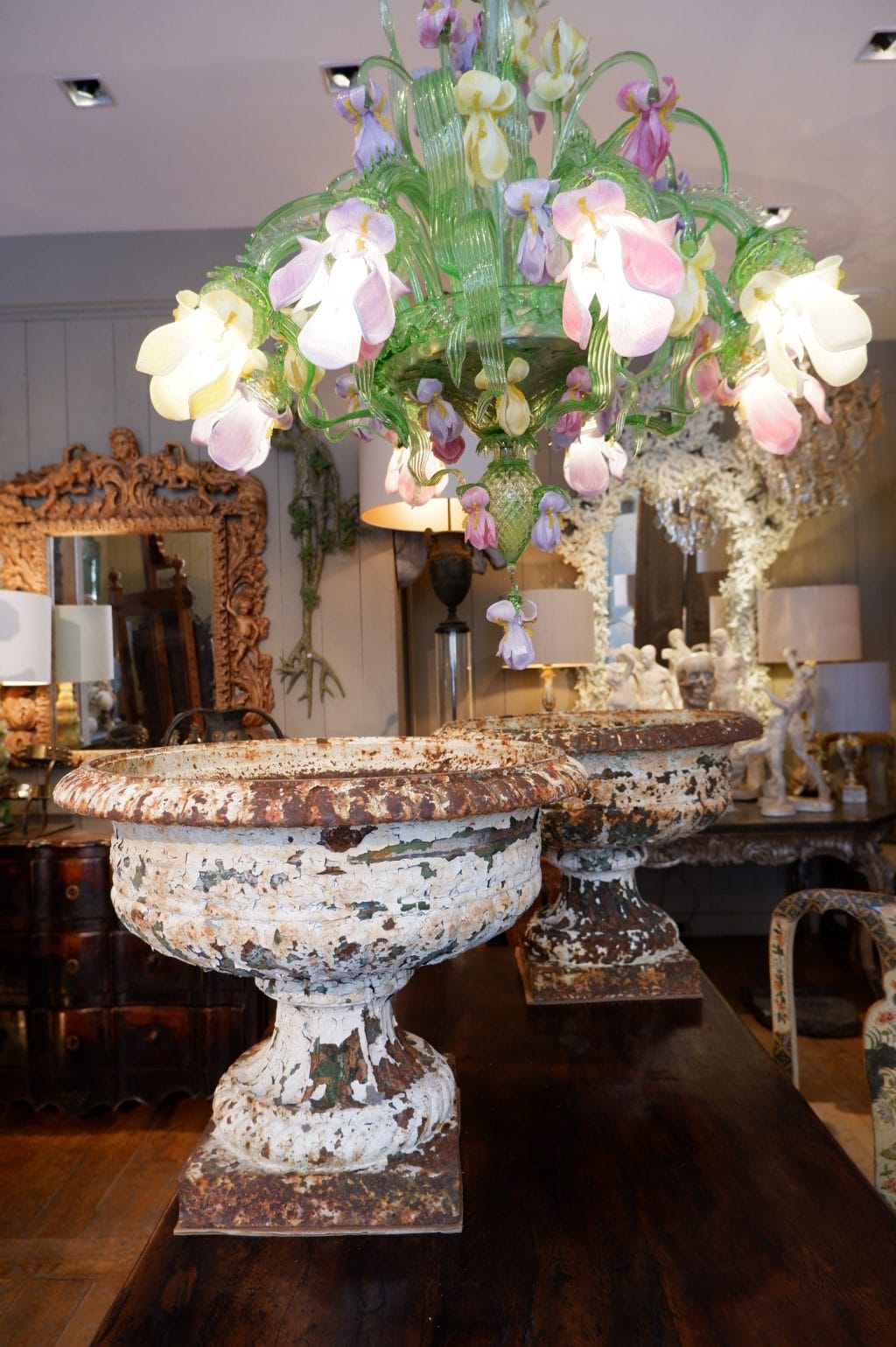 A pair of very large white cast-iron basins from the early 19th century - Image 7