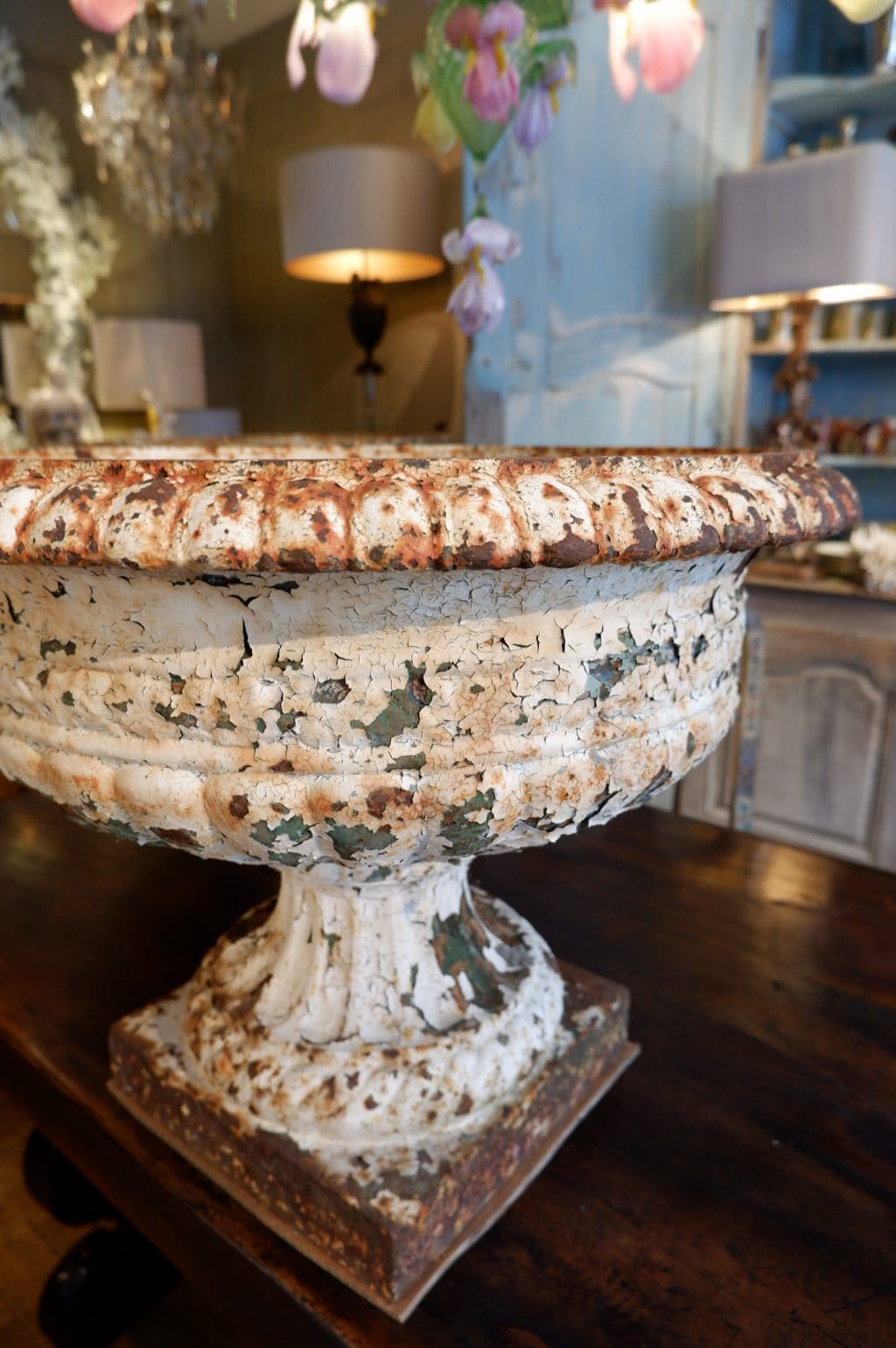 A pair of very large white cast-iron basins from the early 19th century - Image 4