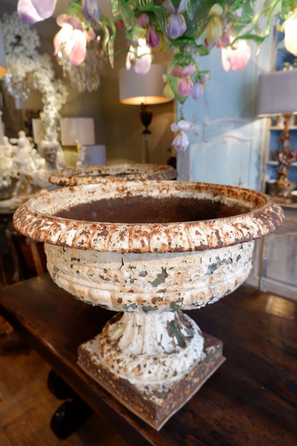 A pair of very large white cast-iron basins from the early 19th century - Image 5