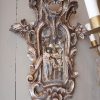 PAIRE DE MIROIRS LOUIS XV EN APPLIQUES BOIS SCULPTE PATINE BRONZE – Image 3
