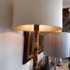 Paire de lampadaires porte-flambeaux Toscans polychromes sur socle chapiteau en marbre sculpte – Image 3