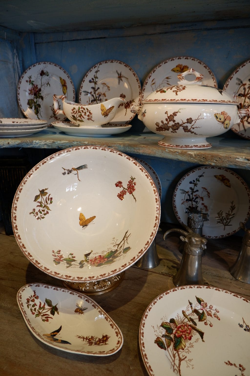 Hollow Plates With Soup With Roses Sarreguemines Boho Old French