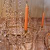 Un lustre gustavien en laiton doré & cabochons de verre taillé fin XIXe – Image 2