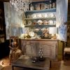 Grand buffet double corps Louis XV en noyer d'époque XVIIIe
