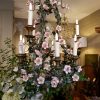 Grand lustre Italien en métal peint fleurs de pommiers ca.1900 – Image 5