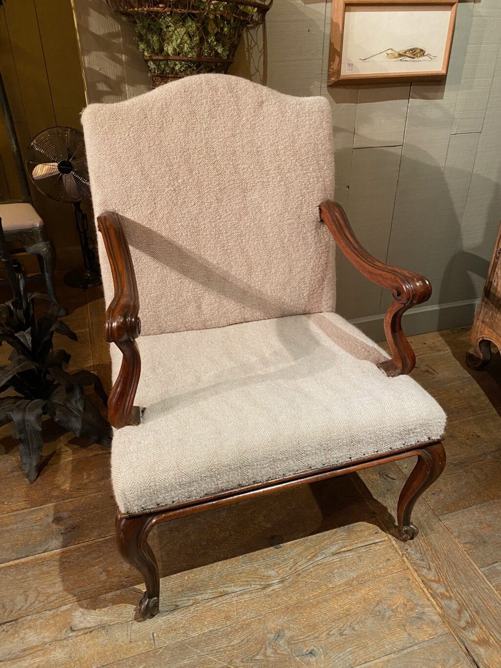 Paire de fauteuils Genois periode Louis XV recouverts de lainage – Image 5
