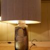 Une lampe en céramique par Carl Harry Stalhane pour Rostrand ca.1950 + aj soie