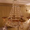 Petit lustre empire en métal doré & verre taillé- Italie XIXe – Image 4