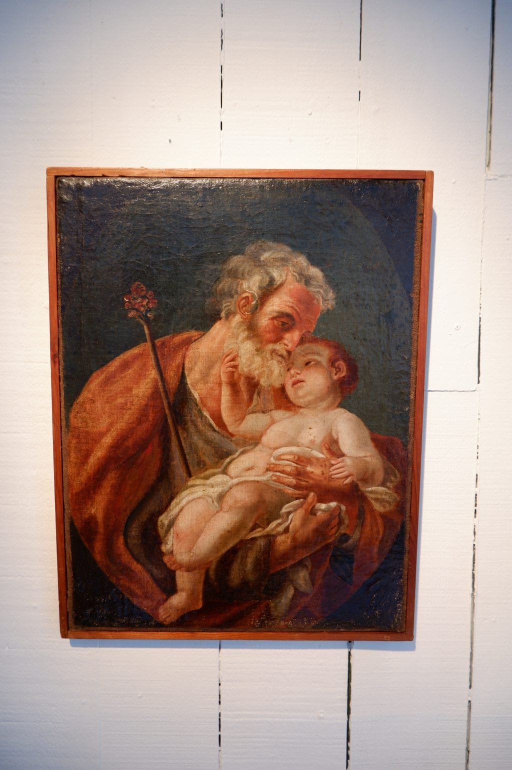 Oil on canvas St. Joseph &amp; the Child Jesus - 18th century Naples - Image 2