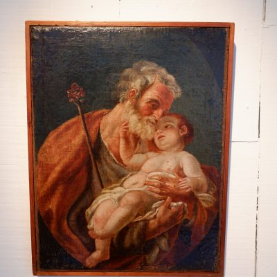 Oil on canvas St. Joseph & the Child Jesus - Naples 18th century