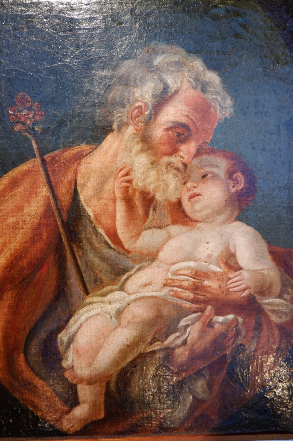 Oil on canvas St-Joseph &amp; the Child Jesus - Naples 18th century