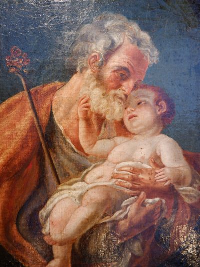 Oil on canvas St. Joseph & the Child Jesus - Naples 18th century
