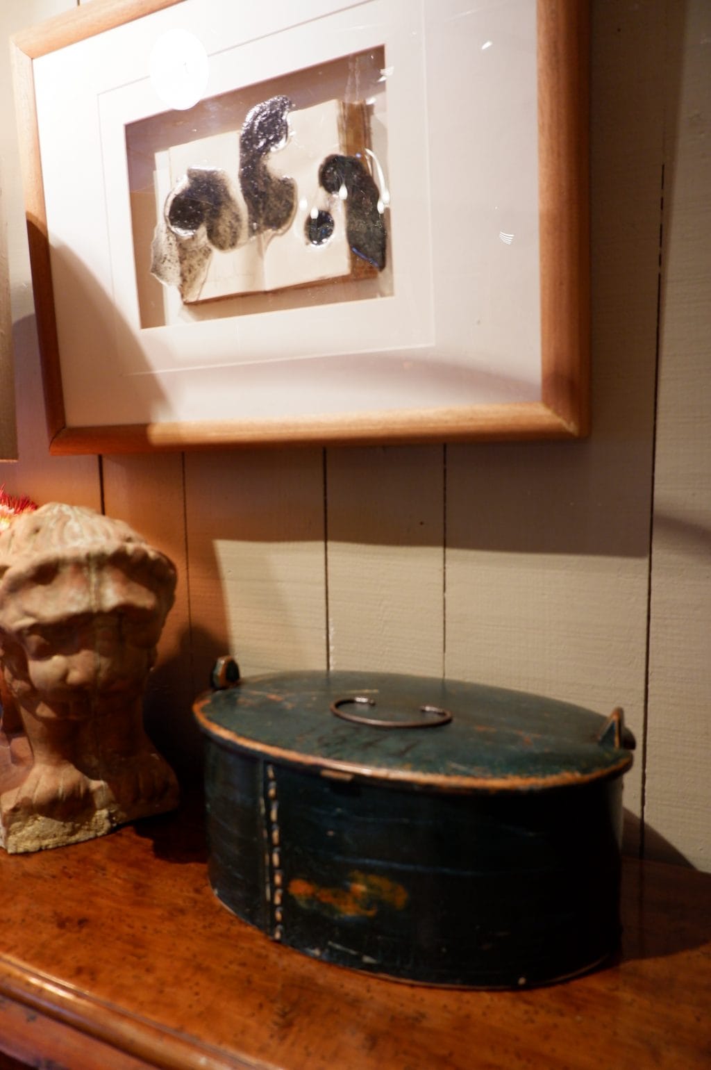 Petit boite à pétrin suédoise patine bleue foncé ca.1800 – Image 2