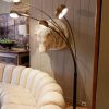 Lampadaire 5 branches orientables laiton cuivré base & en marbre ca.1970