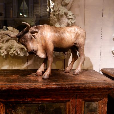 Painted terracotta bull - Naples 19th century