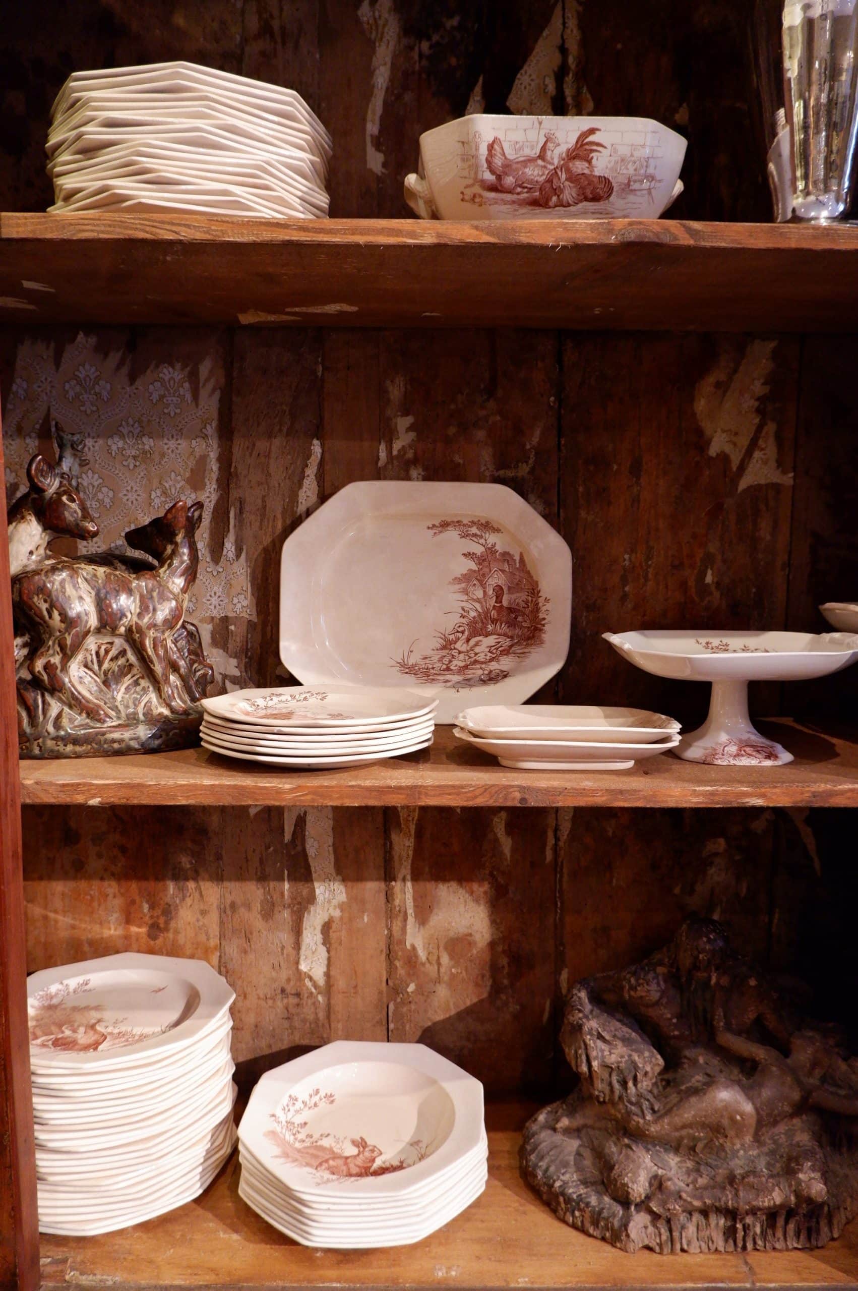 Grand service en faience décor animaux sépia de la ferme par Wedgwood ca.1900 – Image 7