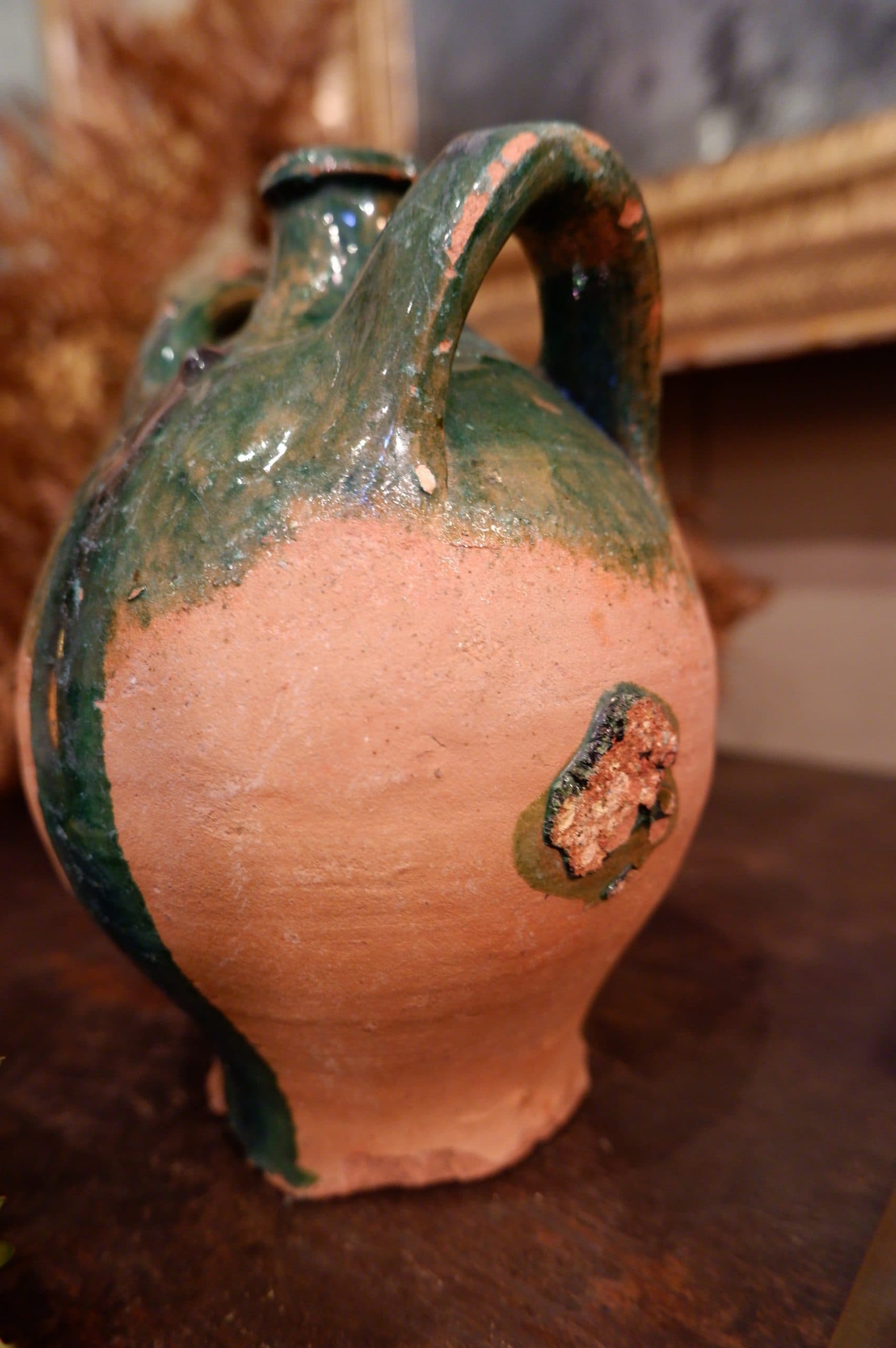 PAIRE DE CRUCHES NORMANDES BRISSARDS A GLACURE VERTE CA.1850 – Image 4