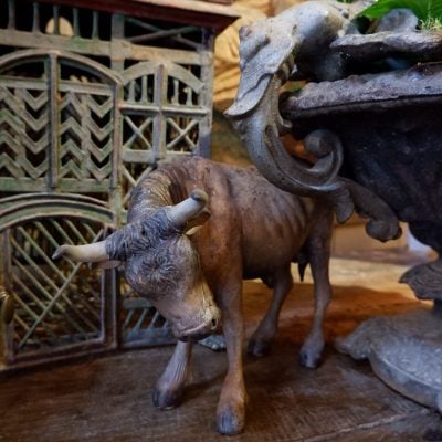 Painted terracotta bull - Naples 19th century