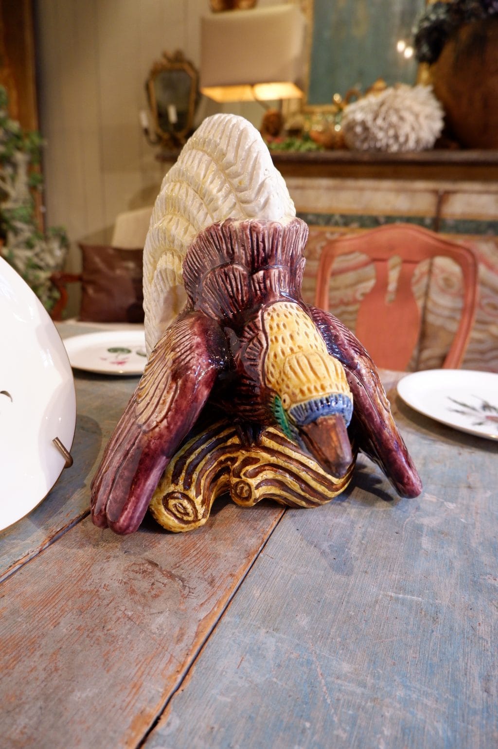 Glazed ceramic bird of paradise, signed Gunnar Nylund for RORSTRAND ca.1960 - Image 2