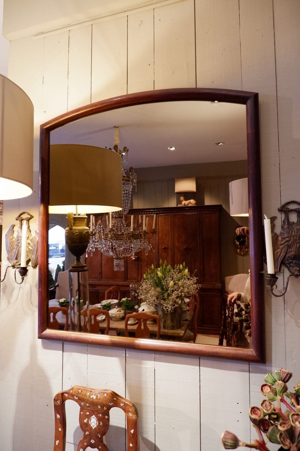Large smoked wood mirror ca.1900