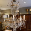Grand lustre Italien Néo-classique couronnes en métal doré & cristal taillé - Début XIXe – Image 13