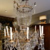Grand lustre Italien Néo-classique couronnes en métal doré & cristal taillé - Début XIXe – Image 8