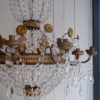 Grand lustre Italien Néo-classique couronnes en métal doré & cristal taillé - Début XIXe – Image 3