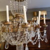 Grand lustre Italien Néo-classique couronnes en métal doré & cristal taillé - Début XIXe – Image 7