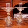 Paire de bougeoirs en verre de Murano ornés de dauphins - ca.1900 – Image 2