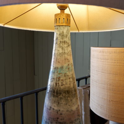 GRANDE LAMPE EN CERAMIQUE DE SAN POLO EMAILLEE BLEUE DEGRADE – ITALIE CA.1950
